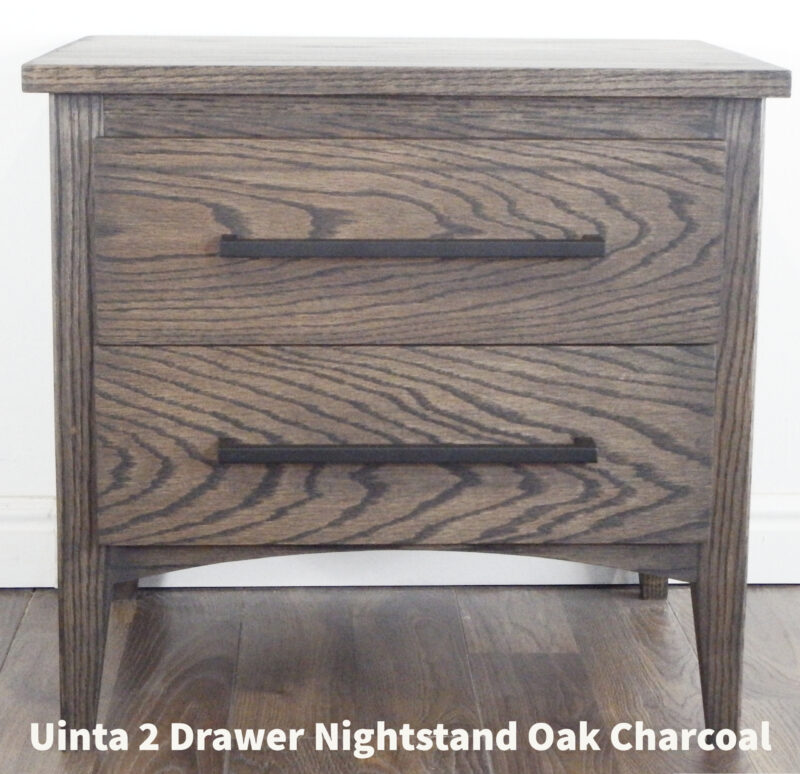 Uinta 2 Drawer Nightstand Oak Charcoal